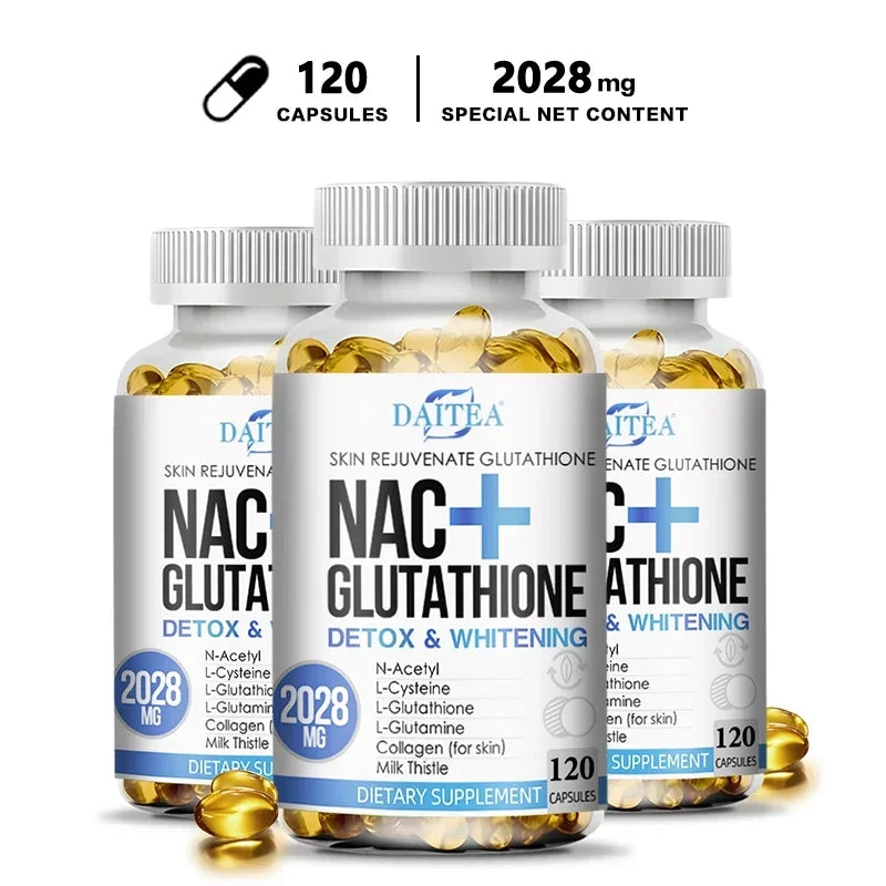 Daitea Glutathione Protein Capsules, Beautiful Skin, Antioxidant Supplement, Healthy Skin Care, Hair, Nails, Immune Support