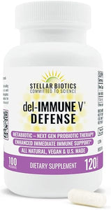 Del-Immune V® Defense by Stellar Biotics, All-Natural Immune Support & Gut Health (+) Immediate Care, Metabiotic: NextGen Probiotic Therapy (120 Caps) in Pakistan