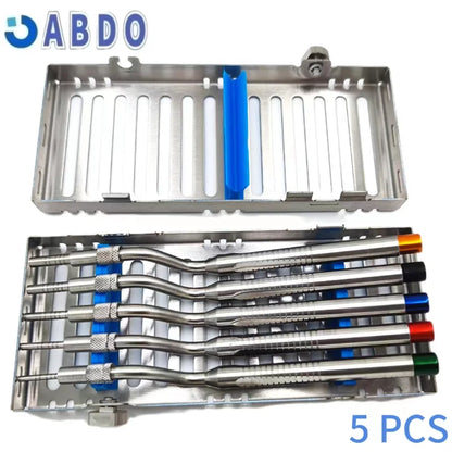 Dental 5 Pcs Implant Osteotome Instrument Mandibular Sinus Elevator Tool Concave Tips Sinus Lifting Device Implant Bone Extruder