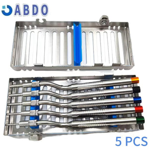 Dental 5 Pcs Implant Osteotome Instrument Mandibular Sinus Elevator Tool Concave Tips Sinus Lifting Device Implant Bone Extruder