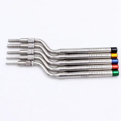 Dental 5Pc bend Implant Osteotome Instrument Mandibular Sinus Elevator Tool Concave Tips Sinus Lifting Device  Bone Extruder