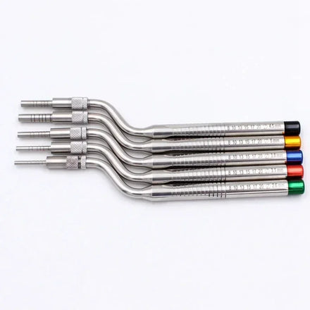 Dental 5Pc bend Implant Osteotome Instrument Mandibular Sinus Elevator Tool Concave Tips Sinus Lifting Device  Bone Extruder