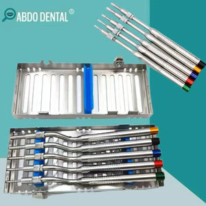 Dental 5Pc bend Implant Osteotome Instrument Mandibular Sinus Elevator Tool Concave Tips Sinus Lifting Device  Bone Extruder