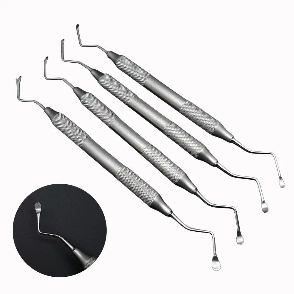Dental Jagged Curette Gracey Double Ends Excavator Restorative Spoon Dentist Periodontal Bone Curette Implant Instrument Tools
