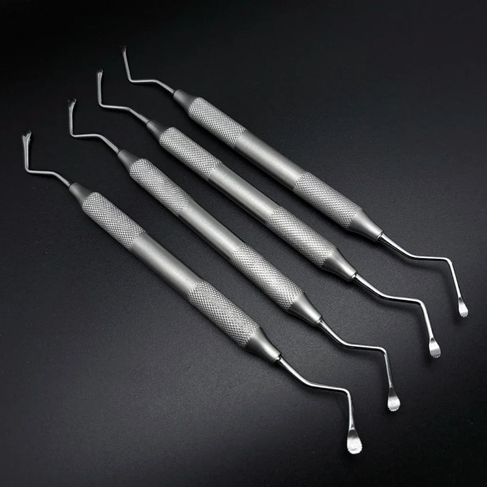 Dental Jagged Curette Gracey Double Ends Excavator Restorative Spoon Dentist Periodontal Bone Curette Implant Instrument Tools
