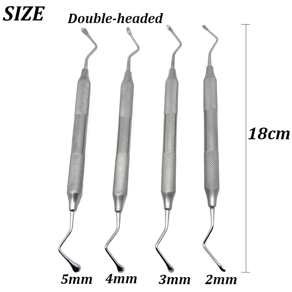 Dental Jagged Curette Gracey Double Ends Excavator Restorative Spoon Dentist Periodontal Bone Curette Implant Instrument Tools
