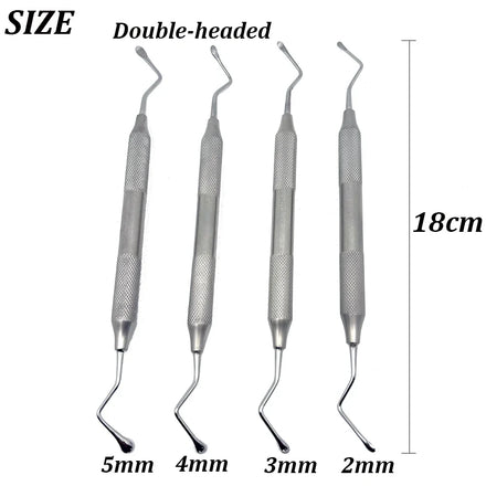 Dental Jagged Curette Gracey Double Ends Excavator Restorative Spoon Dentist Periodontal Bone Curette Implant Instrument Tools