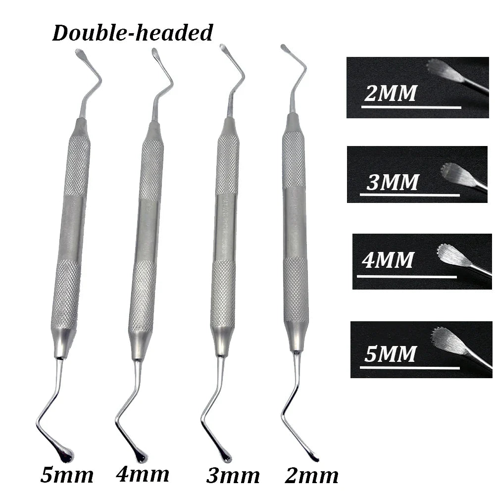 Dental Jagged Curette Gracey Double Ends Excavator Restorative Spoon Dentist Periodontal Bone Curette Implant Instrument Tools