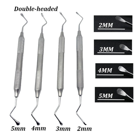 Dental Jagged Curette Gracey Double Ends Excavator Restorative Spoon Dentist Periodontal Bone Curette Implant Instrument Tools