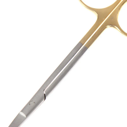 Dental Surgical Scissors Straight/Curved Tip Forceps Stainless Steel Gold Plated Handle Dentist Tools Dentistry Lab Instrument