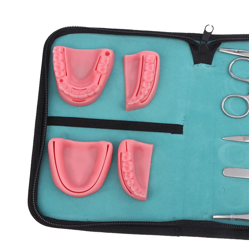 Dental Surgical Suture Training Kit Suture Dentistry Practice Model Training Pad Scissors Tool Teaching Operate Kit