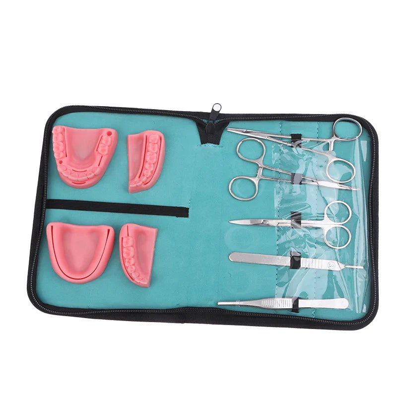 Dental Surgical Suture Training Kit Suture Dentistry Practice Model Training Pad Scissors Tool Teaching Operate Kit