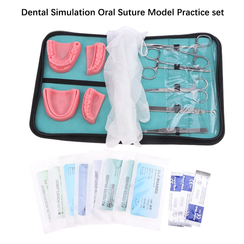 Dental Surgical Suture Training Kit Suture Dentistry Practice Model Training Pad Scissors Tool Teaching Operate Kit