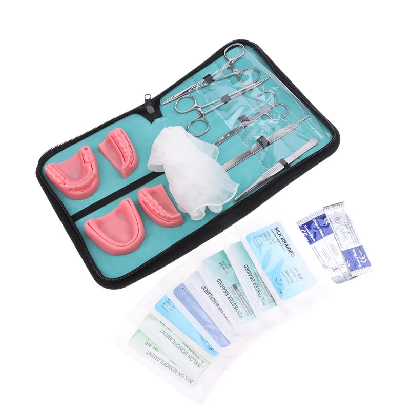 Dental Surgical Suture Training Kit Suture Dentistry Practice Model Training Pad Scissors Tool Teaching Operate Kit