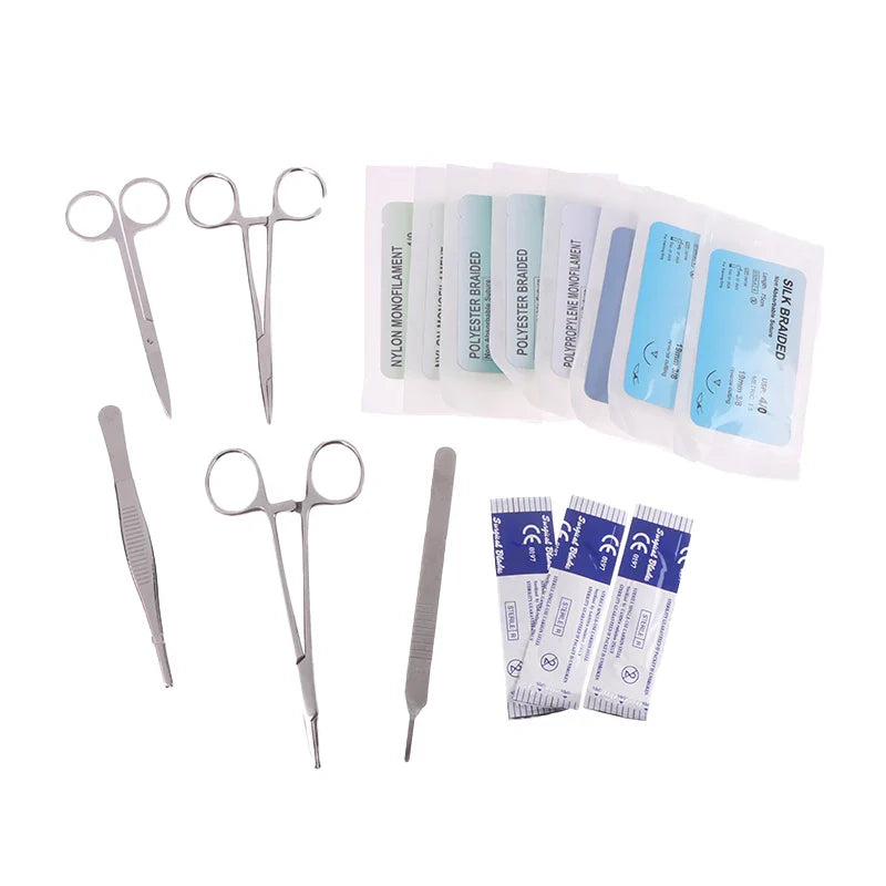 Dental Surgical Suture Training Kit Suture Dentistry Practice Model Training Pad Scissors Tool Teaching Operate Kit