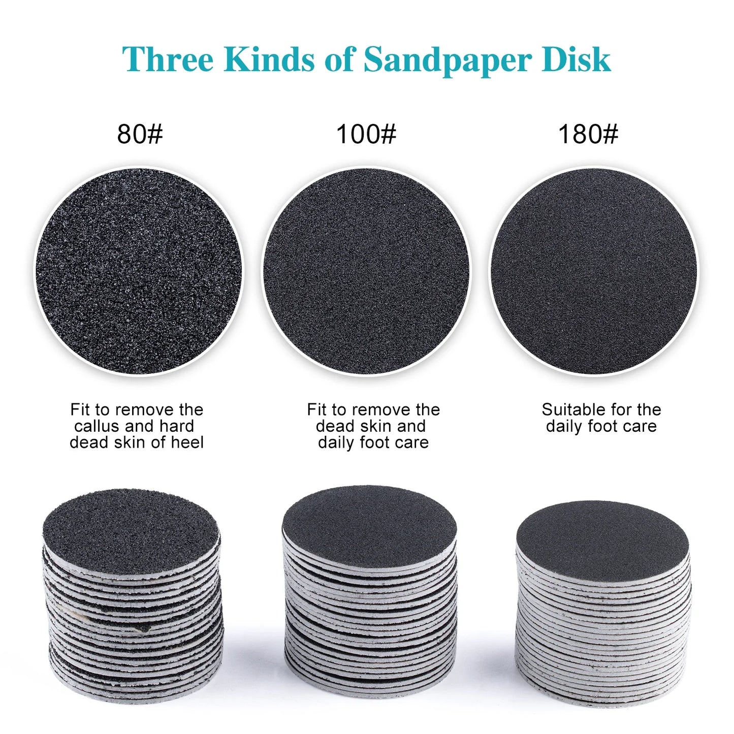 Disc Feet Rasp Cuticle Callus Remove Tool For Electric Pedicure Pads Hard Dead Skin Pedicure Tools Replaceable Sandpaper