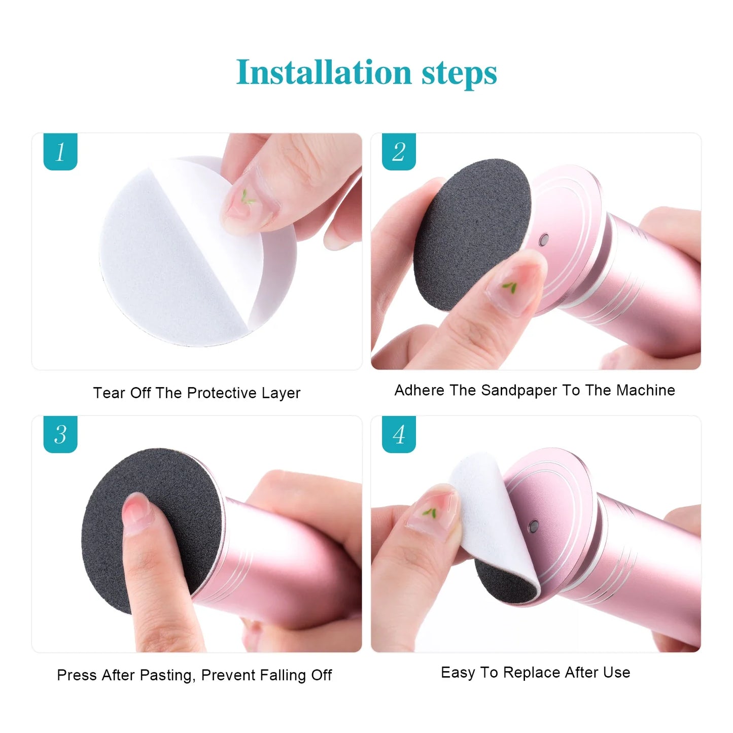 Disc Feet Rasp Cuticle Callus Remove Tool For Electric Pedicure Pads Hard Dead Skin Pedicure Tools Replaceable Sandpaper