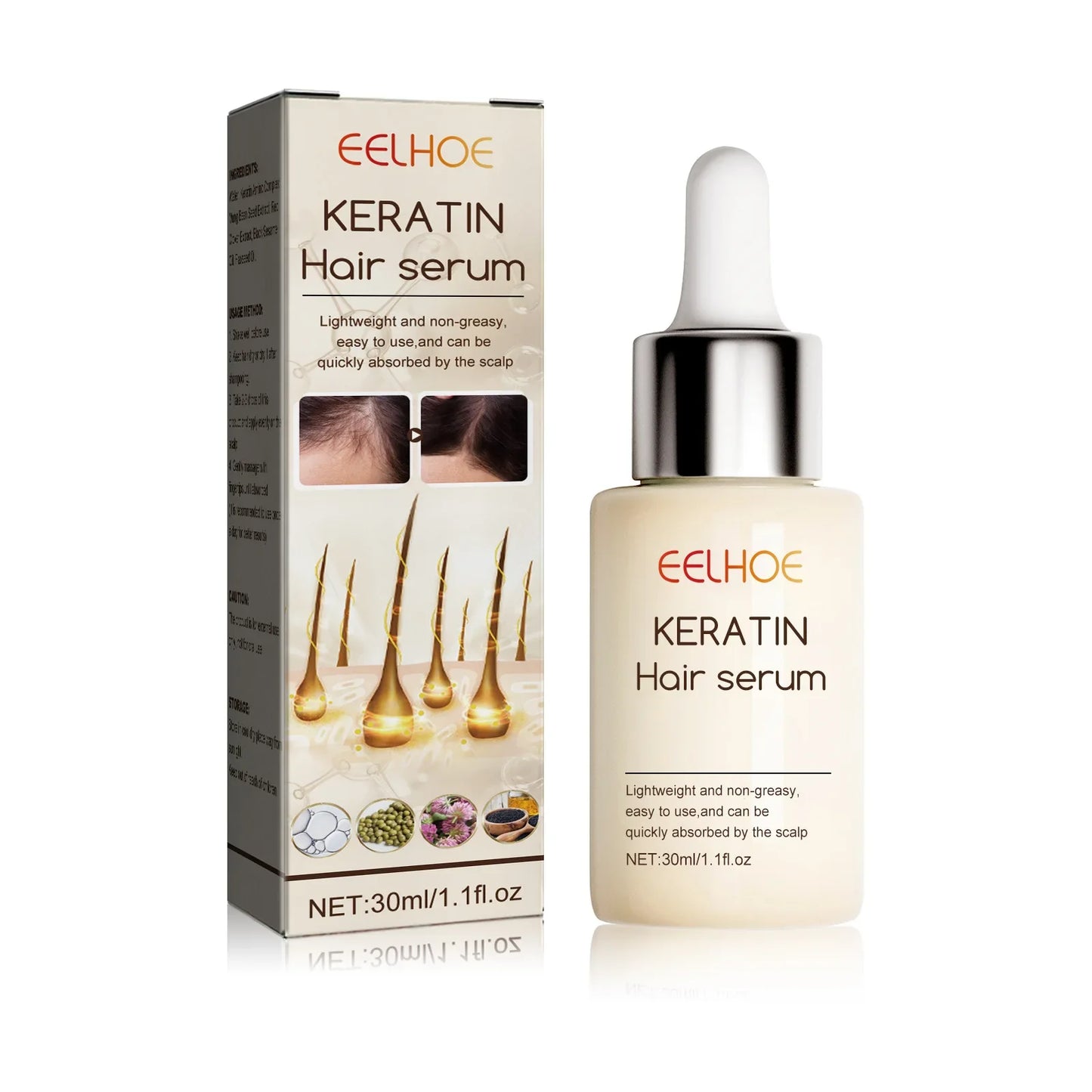 EELHOE Hair Growth Serum Thicken Anti Hair Loss Damaged Thinning Repair Dry Scalp Treatment Keratin Nourishing Essence Products