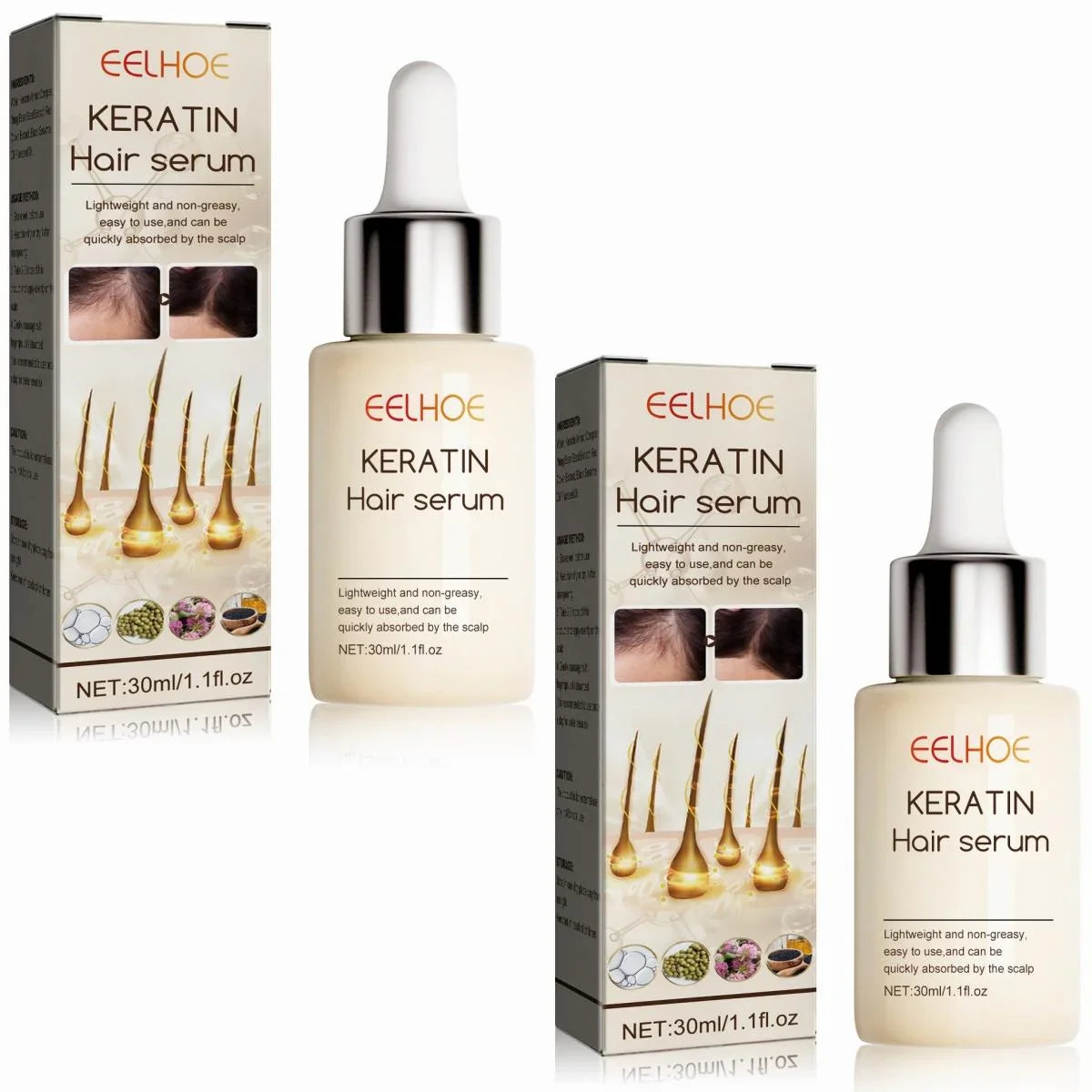 EELHOE Hair Growth Serum Thicken Anti Hair Loss Damaged Thinning Repair Dry Scalp Treatment Keratin Nourishing Essence Products