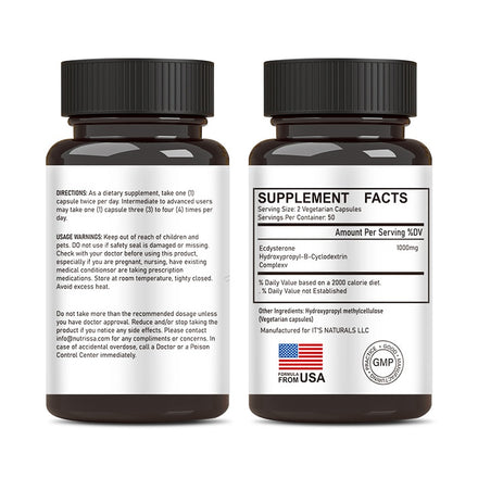 Ecdysterone Capsules - Helps Build Muscle, Burn Fat & Enhance Men's Health Supports Metabolism, Improves Endurance
