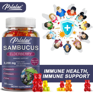 Elderberry Gummies, Nutritional Supplement with Vitamin C and Zinc, Gluten Free, 100 Gummies, Vegetarian in Pakistan