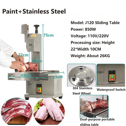 Electric Bone Saw Cutting Machine Food Processor Commercial Desktop Electric Bone Saw Cutter Bone Cutter Small Bone With 2 Saws