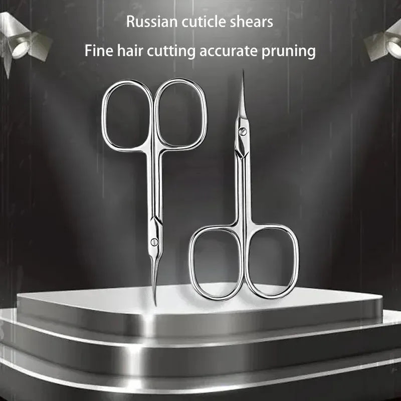 Ergonomic Cuticle Scissors - Professional Stainless Steel, Hypoallergenic Nail Art Trimmer, Ambidextrous Design