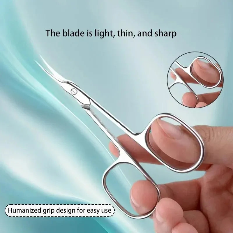 Ergonomic Cuticle Scissors - Professional Stainless Steel, Hypoallergenic Nail Art Trimmer, Ambidextrous Design