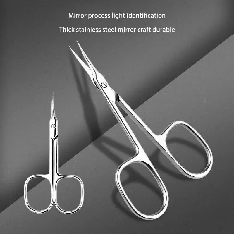 Ergonomic Cuticle Scissors - Professional Stainless Steel, Hypoallergenic Nail Art Trimmer, Ambidextrous Design