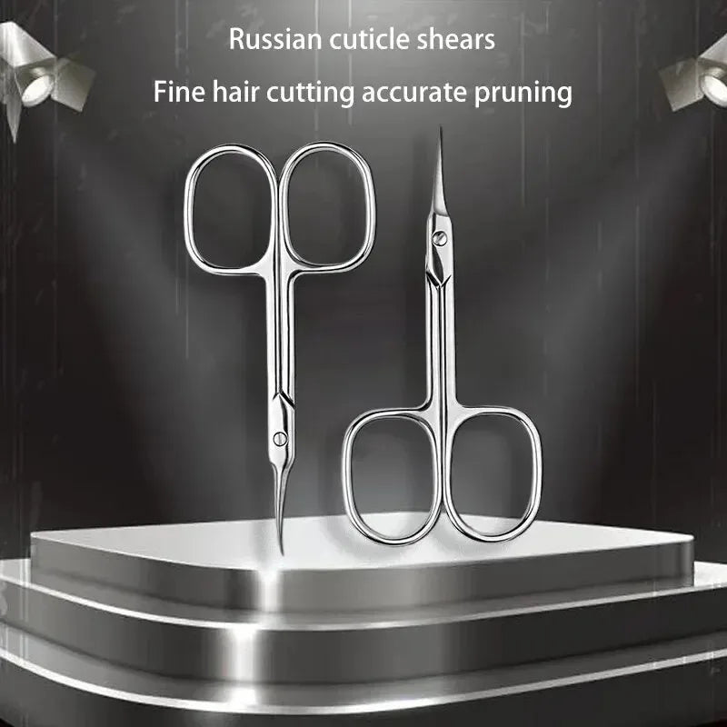Ergonomic Cuticle Scissors - Professional Stainless Steel, Hypoallergenic Nail Art Trimmer, Ambidextrous Design