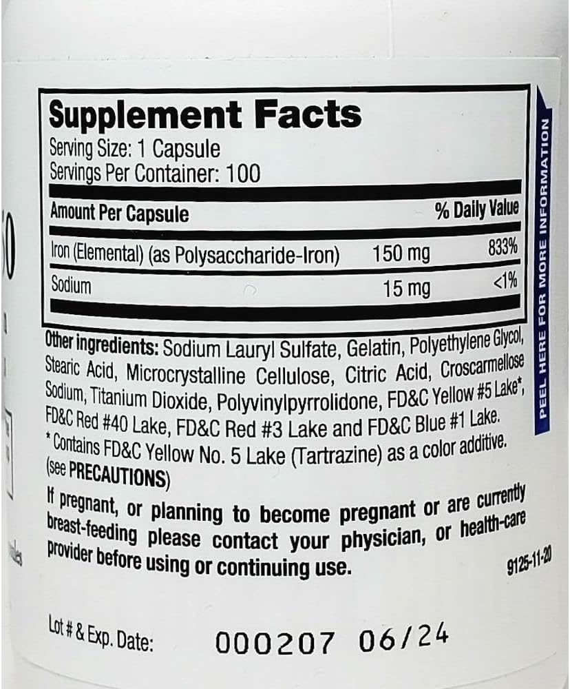 Ferrex 150 Polysaccharide Iron Complex Capsules by Breckenridge - 100 in Pakistan