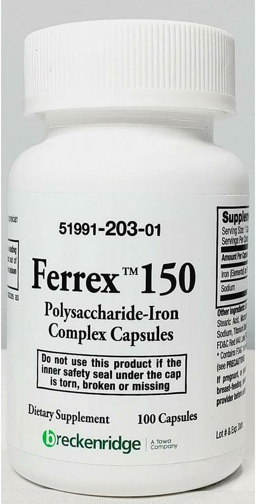 Ferrex 150 Polysaccharide Iron Complex Capsules by Breckenridge - 100 in Pakistan