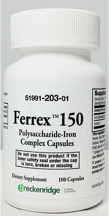 Ferrex 150 Polysaccharide Iron Complex Capsules by Breckenridge - 100 in Pakistan