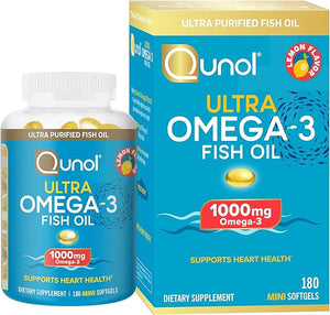 Fish Oil Omega 3 Mini Softgels, 1000mg Omega 3 EPA + DHA, Ultra Pure Supplements, Heart Health Support, Lemon Flavor, Easy to Swallow Minis, 3 Month Supply, 180 Count in Pakistan