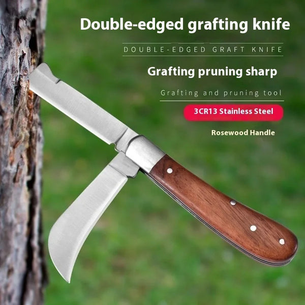 Folding Grafting Knife Grafting Tools Grafting Pruning Knife Professional Garden fruit tree Grafting Cutter Wooden Handle Knife in Pakistan