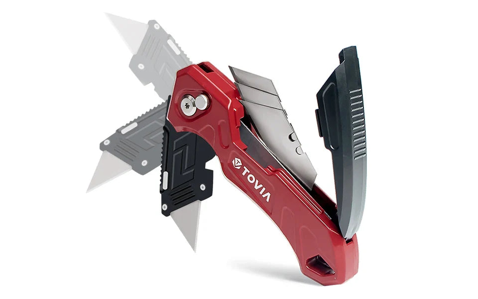 Folding Knife Replaceable Utility Knife for Cable Cartons Carboard Boxes Cutter Handle Knife Blades Outdoor Hand Tool