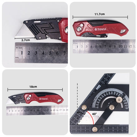 Folding Knife Replaceable Utility Knife for Cable Cartons Carboard Boxes Cutter Handle Knife Blades Outdoor Hand Tool