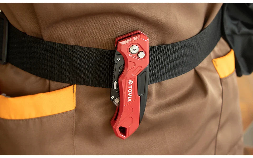Folding Knife Replaceable Utility Knife for Cable Cartons Carboard Boxes Cutter Handle Knife Blades Outdoor Hand Tool