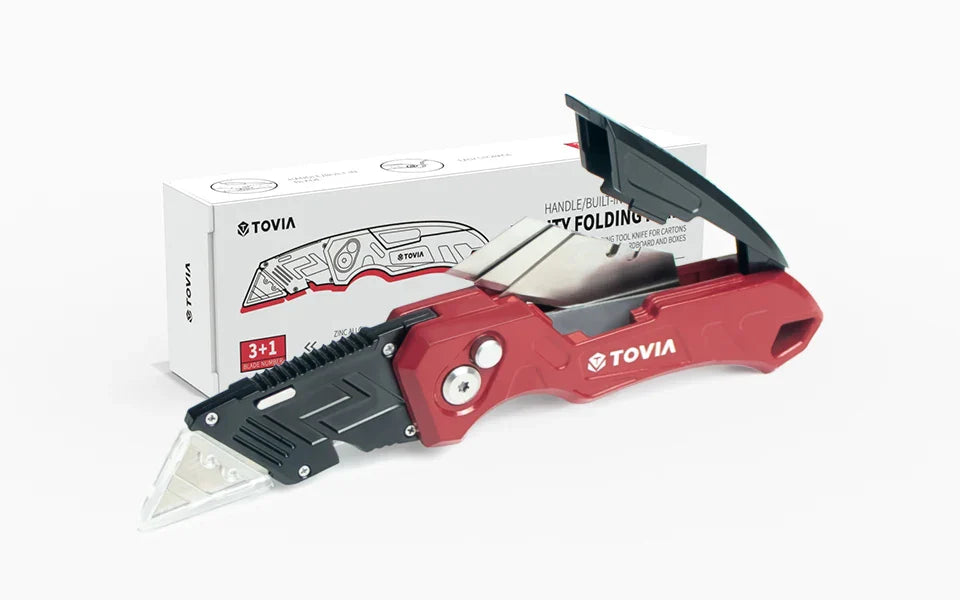 Folding Knife Replaceable Utility Knife for Cable Cartons Carboard Boxes Cutter Handle Knife Blades Outdoor Hand Tool