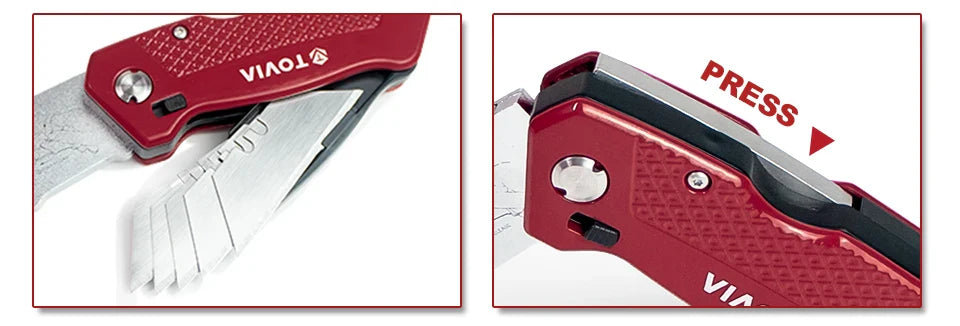 Folding Knife Replaceable Utility Knife for Cable Cartons Carboard Boxes Cutter Handle Knife Blades Outdoor Hand Tool
