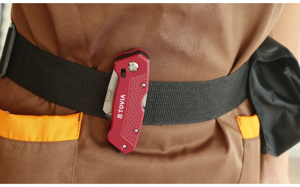 Folding Knife Replaceable Utility Knife for Cable Cartons Carboard Boxes Cutter Handle Knife Blades Outdoor Hand Tool