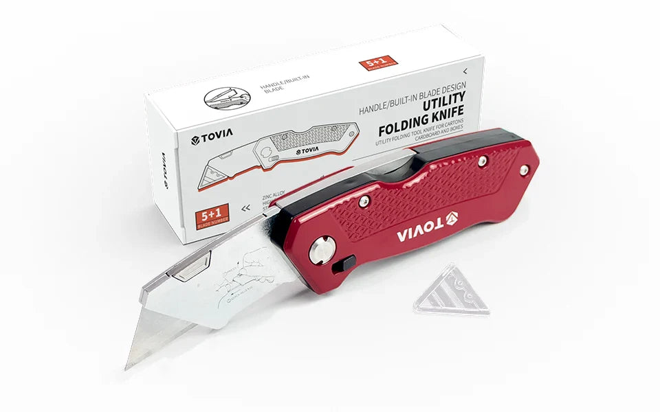 Folding Knife Replaceable Utility Knife for Cable Cartons Carboard Boxes Cutter Handle Knife Blades Outdoor Hand Tool