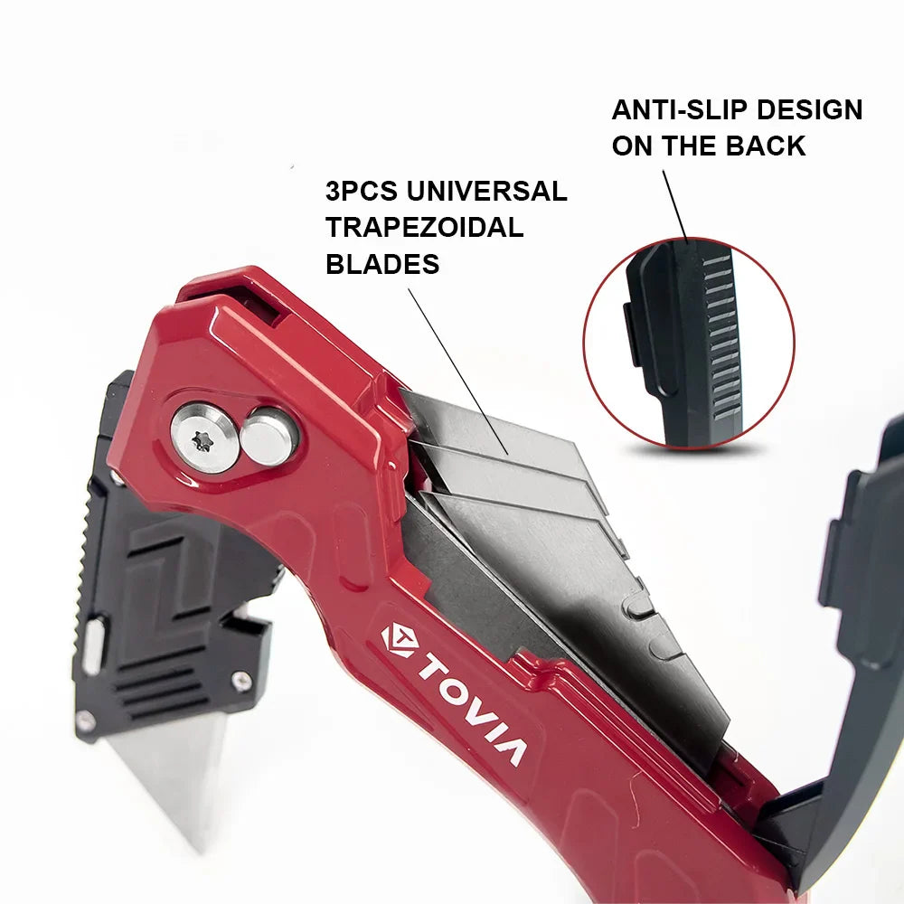 Folding Knife Replaceable Utility Knife for Cable Cartons Carboard Boxes Cutter Handle Knife Blades Outdoor Hand Tool