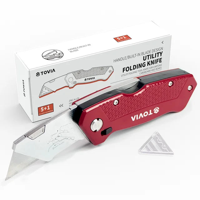 Folding Knife Replaceable Utility Knife for Cable Cartons Carboard Boxes Cutter Handle Knife Blades Outdoor Hand Tool