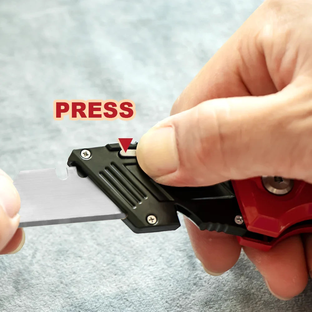 Folding Knife Replaceable Utility Knife for Cable Cartons Carboard Boxes Cutter Handle Knife Blades Outdoor Hand Tool