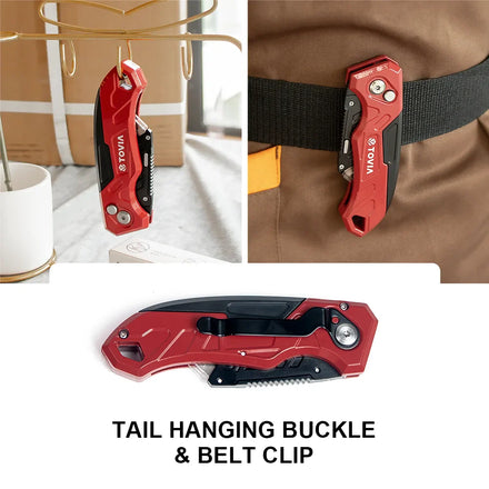 Folding Knife Replaceable Utility Knife for Cable Cartons Carboard Boxes Cutter Handle Knife Blades Outdoor Hand Tool