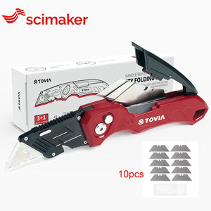 Folding Knife Replaceable Utility Knife for Cable Cartons Carboard Boxes Cutter Handle Knife Blades Outdoor Hand Tool