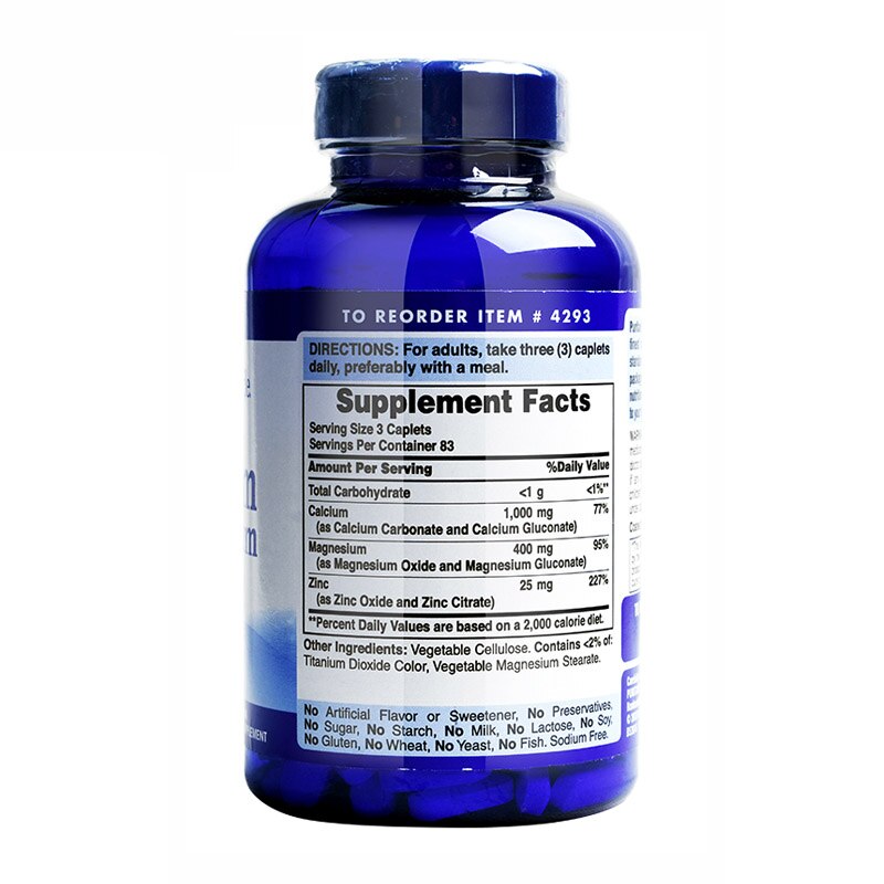 Free Shipping Calcium Magnesium Zinc 250 capsules