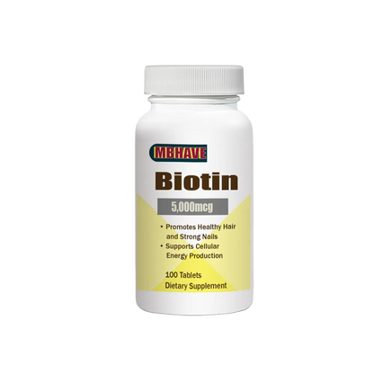 Free Shipping MBHAVE  BIOTIN Promotes Healthy Hair and Strong Nails Supports Cellular Energy Production