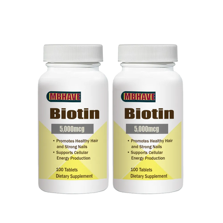 Free Shipping MBHAVE  BIOTIN Promotes Healthy Hair and Strong Nails Supports Cellular Energy Production